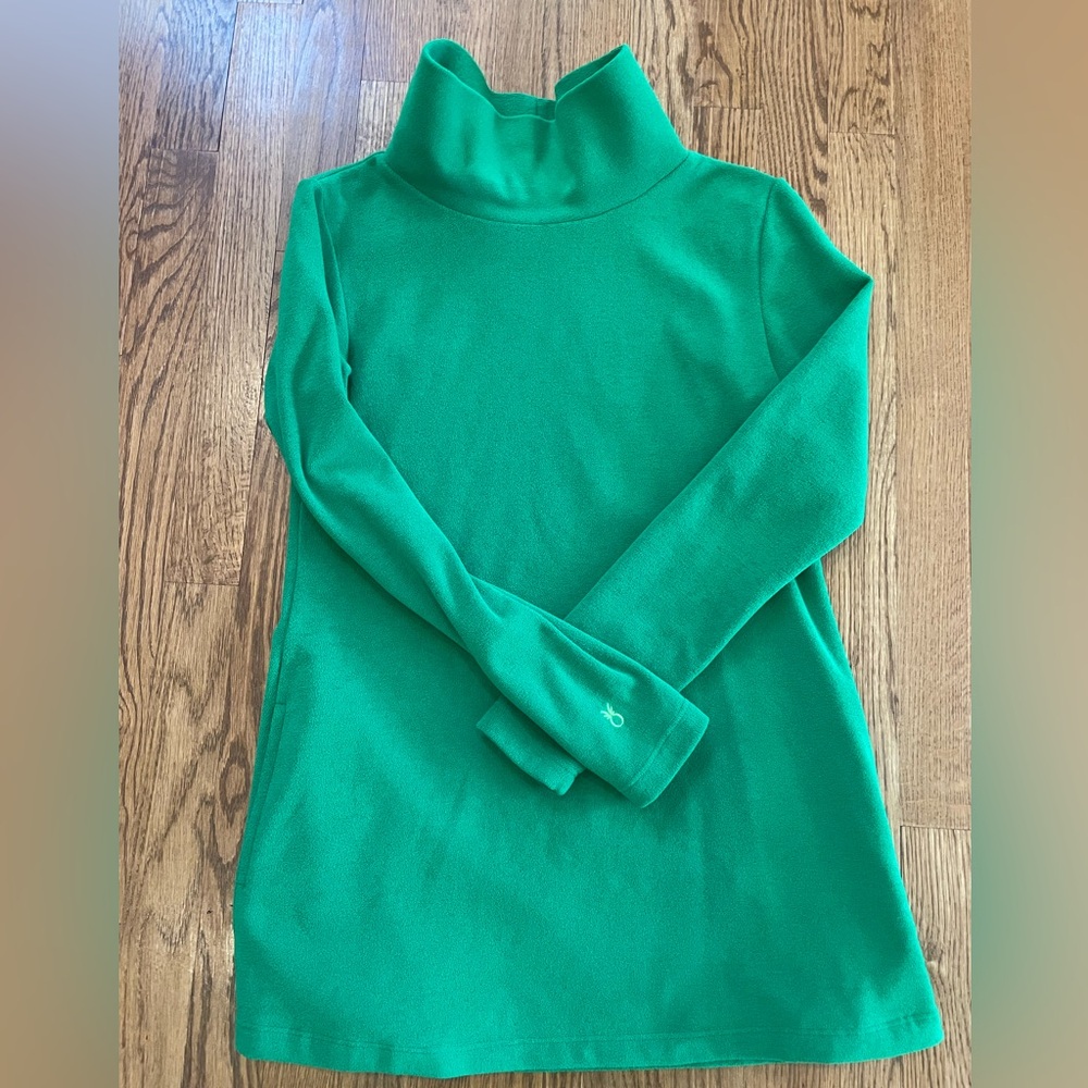 Dudley Stephens Cobble Hill turtleneck, Kelly Green, XS, made in the USA, terry